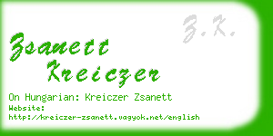 zsanett kreiczer business card